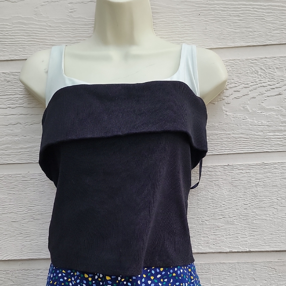 Anthropologie Stylish Black and White Women's Top Size M